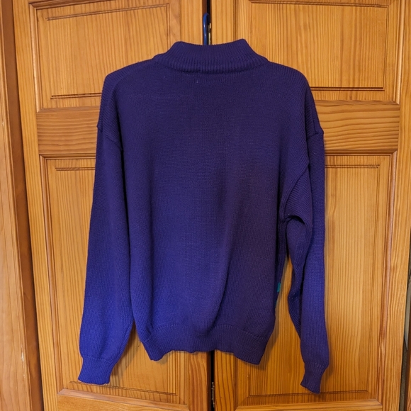 LAST DROP B4 DONATE VTG 80s Stèfano International SportswearPurple Sweater M - Picture 2 of 8